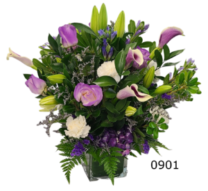 0901 Purple White Lily Arrangement