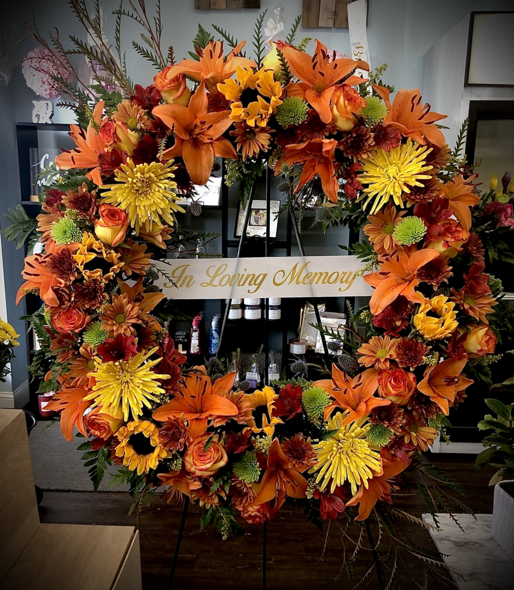 Always in our hearts.(wreath arrangement)