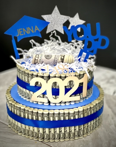 2-Tier Graduation Money Cake