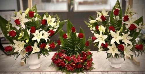 Forever Package with Urn Wreath and (2) Vase Arrangements (Call for pricing and availability)