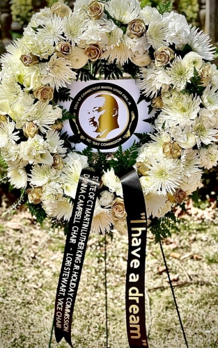 Wreath for the State of Connecticut MLK Holiday Commission