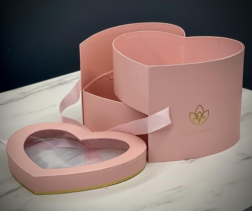 PINK Two Tier Heart Rose Box with Ferrero Rocher [LIMITED QUANTITIES] $169.99